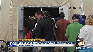 San Diego City Council approves temporary homeless tents