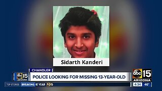 Chandler police searching for missing 13-year-old Sidarth Kanderi