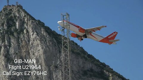 4K Gibraltar International Planes Landing, Taxi, Take-off