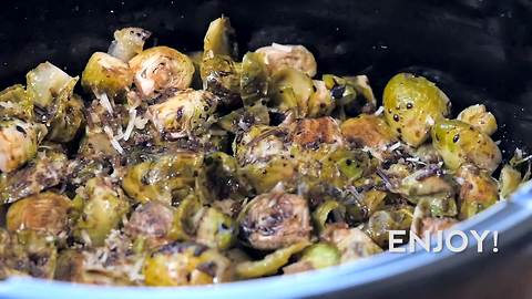 Slow cooker Brussels sprout with balsamic glaze