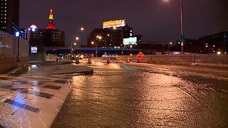 Water main break in downtown Cleveland