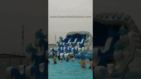Giant ocean theme water park #inflatables #inflatable #trampoline #slide #bouncer #catle #jumping