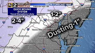 Snow's Moving into the Baltimore Area