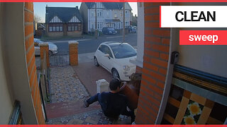 Brazen man caught on CCTV stealing antique chimney pot