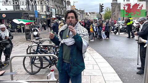 From Cardiff to Columbia. March for Palestine. Queen Street, Cardiff