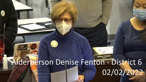 Alderperson Denise Fenton's (District 6) Invocation At 02/02/2022 Common Council Meeting