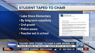 Substitute teacher tapes second grader to chair