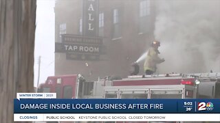 Damage inside local business after fire