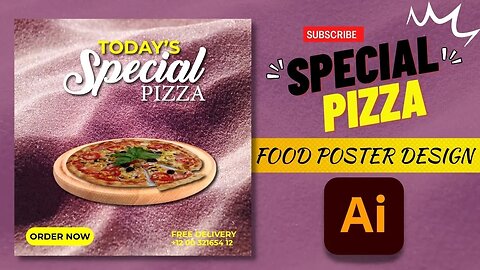 How to design a social media pizza post in adobe illlustrator | Graphic design tutorial