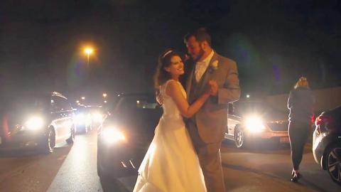 Couple Has First Dance In Highway Traffic