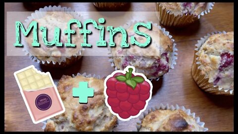 ASMR | Homemade Muffins 👩‍🍳🍓 Raspberry & White Chocolate 🌝🍫