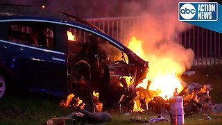 Car engulfed in flames in Tampa