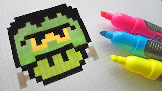 how to Draw Frankenstein Mushroom - Hello Pixel Art by Garbi KW