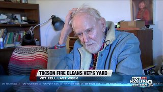 Tucson Firefighters Help Pearl Harbor Vet clean yard