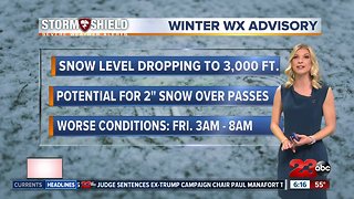 Winter storm brings snow to the mountain Friday morning