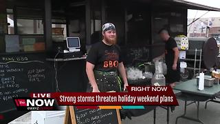 Strong storms threaten holiday weekend plans