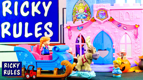 "Truck" or Treat - Bruder Toys visit Elsa's Frozen Ice Palace, Cinderella's Disney Princess Palace