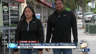 Siblings robbed, attacked at San Diego Starbucks