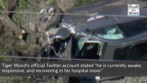 Tiger Woods is 'currently awake and responsive' following a car crash, Tuesday