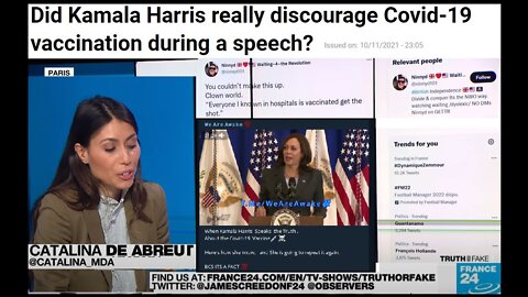 Truth or Fake❗️ France24. Did Kamala Harris really discourage Covid-19 vaccination during a speech?
