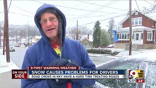 Snow causes problems for drivers