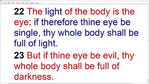 The LIGHT of The BODY is The EYE