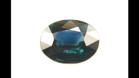 Natural Bi-colored Blue with Tealish Play Sapphire Oval