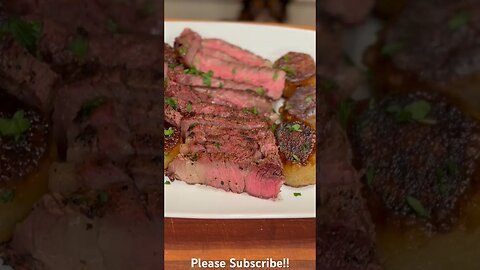 STEAK & POTATOES - FONDANT POTATOES & REVERSE SEARED RIBEYE | ALL AMERICAN COOKING #cooking #shorts