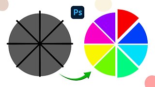 How To Divide Circle In Photoshop - Split Circle Into different Sectors Tutorial