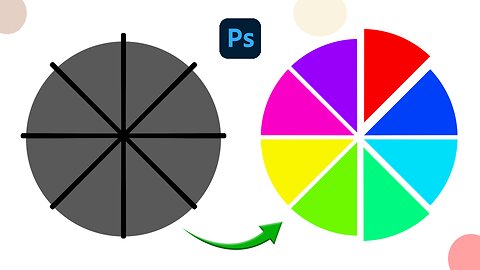 How To Divide Circle In Photoshop - Split Circle Into different Sectors Tutorial