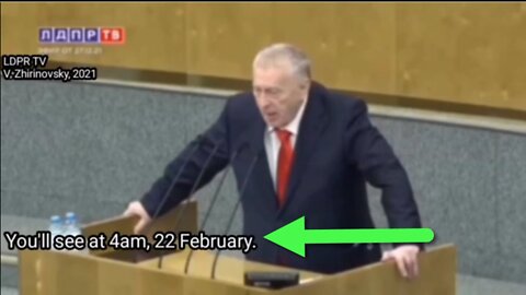 In 2021 LDPR party leader Zhirinovsky gave eerie war prediction for 22nd Feb. 2022