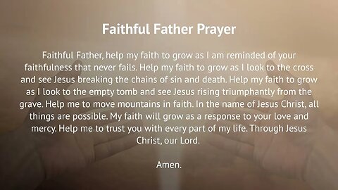 Faithful Father Prayer (Prayer for Faith and Guidance)