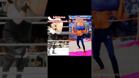 John Cena Sunset Flip Powerbomb To Kevin Owens 🥵🤯 #shorts #johncena #kevinowens