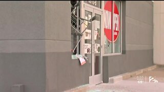 Property damaged during protest near 71st and Memorial