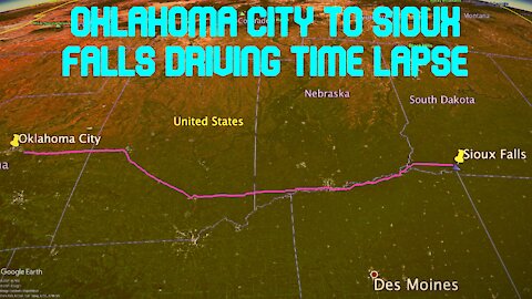 OKLAHOMA CITY TO SIOUX FALLS DRIVING TIME LAPSE / Garmin DriveAssist 50 Dash Cam Video