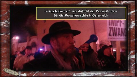 Trompetenkonzert zum Auftakt der Demonstration für die Menschenrechte in Österreich