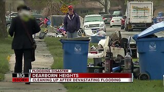 Dearborn Heights residents clean up after flooding, brace for more rain