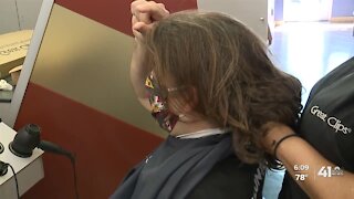 Olathe father, daughter donate quarantine hair to nonprofit