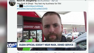 "#GiveMeLibertyOrGiveMeCOVID," Olean official doesn't wear mask, denied entry to business