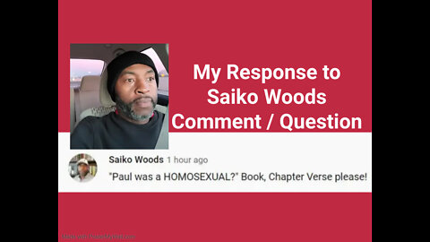 My Response✍️to Saiko Woods✍️Comment👉Question🙏Praying for those with👀eyes to see and👂ears to hear 🙏