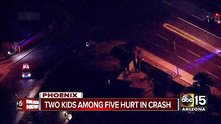 Two kids among five hurt in north Phoenix crash