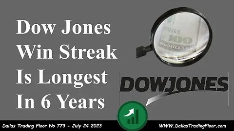 Dow Jones Win Streak Is Longest In 6 Years !