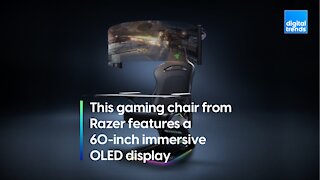 Razer’s immersive gaming chair wraps your head in a 60-inch rollable OLED screen