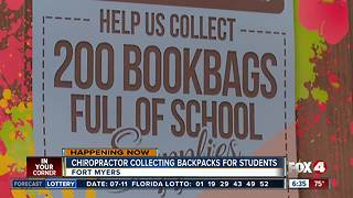 Chiropractor Collecting Backpacks for Students