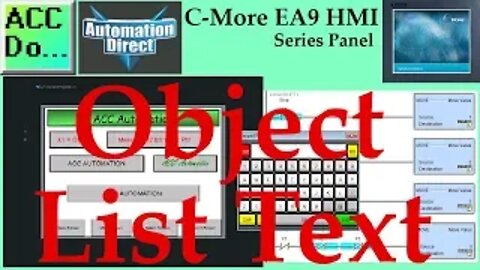 C-More EA9 HMI Series Panel Object List Text