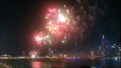 New year 2024 fireworks at Bluewaters Dubai UAE