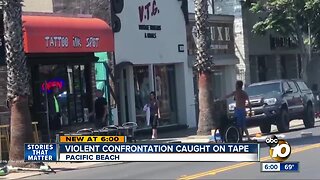 Violent Pacific Beach confrontation between homeless man, worker caught on tape