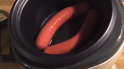 Cabin Hotdogs Cooked In Mini Rice Cooker