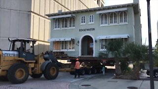 Historic Edgewater building moved through downtown West Palm Beach