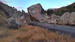 Idaho Transportation Department prepares to blast rockslide area next to Highway 95